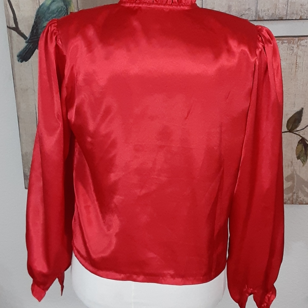 Red Ruffle Blouse - Picture 4 of 7